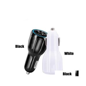 Billaddare QC 3.0 Snabbladdningsadapter för S10 Huawei -surfplatta 2 Port Dual USB Fast Phone Chargers Drop Delivery Mobiles Motorcykel DHHTF