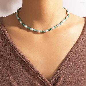 Choker 2023 mode pärlhalsband för kvinnor Böhmen smycken grön krage pärlhalsband estetiska lyxfest tillbehör