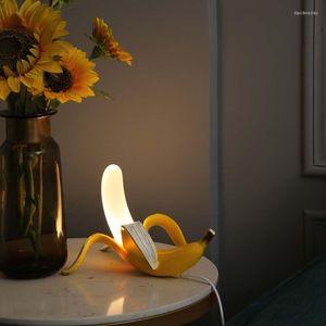 Настольные лампы банановые лампы светодиодные ночные огни для спальни кровати гостиная Стекло современное домашнее декор.