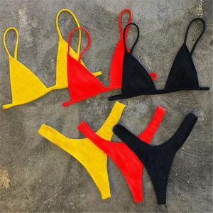 Kadın Mayo Kızları Mikro Bikini Seksi Brezilya Mayo Küçük Kupa Yüksek Kesik Stil Beach Biquini Katı Blackwhite Mayo Tangalı Bikinis Seti 230504