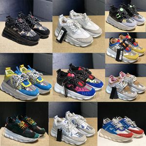 Kedjereaktion casual skor Italien reflekterande höjd sneakers trippel svart vit flerfärgad mocka röd blå fluo tan designer kvinnor mens