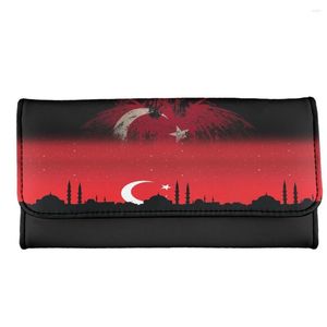 Wallets Custom Turkey Style Pattern Print Designer PU Leather Travel For Woman's Cards Holder Small Purses 3 Fold Wallet Bags Gift Mommy