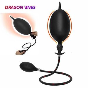 Sex Toy Massager Eel Inflated Anal Plug Separate Pump Expandable Butt Prostate Anus Dilator Inflatable Toys for Men