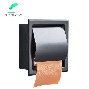 Toilet Paper Holders Toilet Paper Holder Stainless Steel 304 Roll Paper Box Wall Mounted Concealed Bathroom Roll Paper Box Waterproof 230504