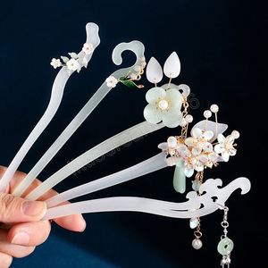 Vintage Chinese Style Hair Sticks Acetate Flower Hair Chopstick For Women Hairpins Hairwear Wedding Jewelry Hair Accessories