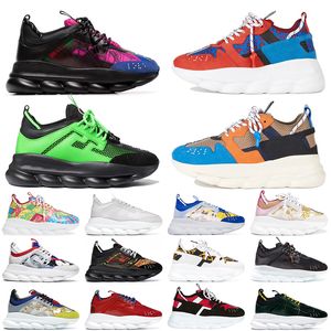 Topp Italien designer skor kedjereaktion sneakers höjd reflekterande casual sko trippel svart vit multi-colro stämde röd blugu gul fluo tan barocco män kvinnor lyx