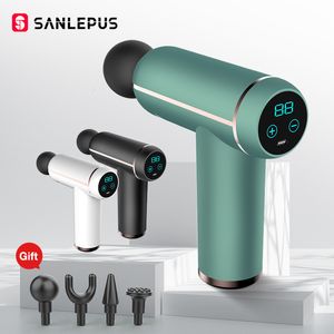 Full Body Massager SANLEPUS LCD Fascia Gun Portable Electric Muscle For Neck Relaxation Pain Relief Therapy 230505