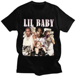 Herren T-Shirts Hip Hop Rapper Lil Baby T Vintage Graphic Tee Übergroße Kurzarm-T-Shirts aus Baumwolle Streetwear Harajuku 230505