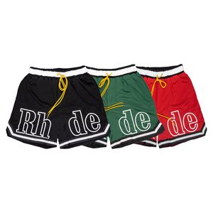 Calções masculinos RH Limited rhude de grife verão curto na altura do joelho hip hop treinamento esportivo de alta rua calças de praia masculinas elásticas S-XL