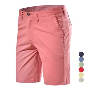 Pantaloncini da uomo Estate Cotone Vita media Uomo Luxury Casual Business Stampato Beach Stretch Chino Classic Fit Short Homme 230504