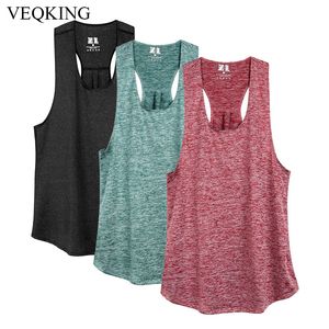 屋外のTシャツVeqking Sreveless Racerback Workout Tank Tops for Women Gym Running Training Yoga Shirts女性アスレチックフィットネススポーツヨガベスト230505