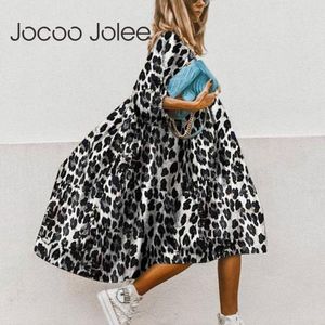 Vestido jocoo jolee mulheres meia manga solta vestido maix impressão casual retchwork o pescoço vestido longo vestido midi irregular de grandes dimensões