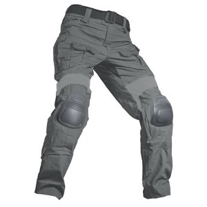 Herrbyxor män militära taktiska byxor cp kamouflage multicam last pant casual arbetskläder strid airsoft armé gröna knä kuddar 230428