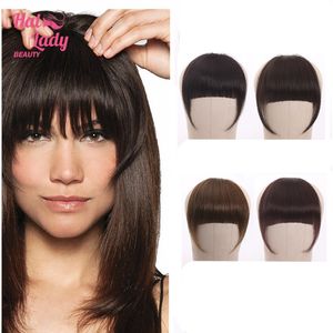 Bangs Brazilian Human Hair Blunt Bangs Clip In Human Hair Extension Non-Remy Clip on Natural Fringe Hair Bangs Neat Bang Hairpieces 230504