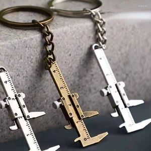 Anahtarlıklar Erkekler Taşınabilir Mini Metal Cetvel Vernier Caliper Anahtar Zinciri Keyasyon Hareketli Model Anahtarlık Yaratıcı Hediye