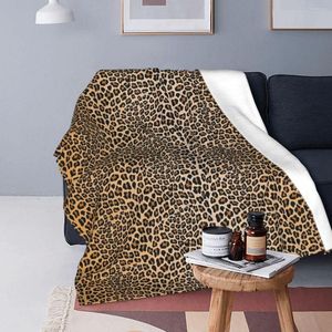 Filtar Leopard Print Filt Flanell Portable Throw Soffa For Home Bedroom Travel kastar sängöverdraget