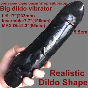 Sex Toy Massager kött/brun/svart/rosa/lila d 5,5 cm mycket tjock vibrator vibrerande kuk realistisk enorm penis g-spot kvinna