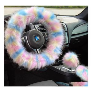 Coprivolante Fuzzy Er Per Le Donne Ragazza Carina Fluffy Con Freno A Mano Leva Del Cambio Pelliccia Peluche Antiscivolo Furry Drop Delivery Cellulari Mo Dhz8R