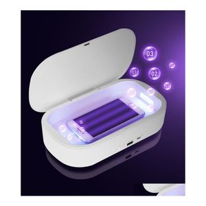 Uv Lights Sterilization Box Phone Wireless Charger Fast Charging Uvc Disinfection Lamp Mtifunctional Storage Organizer Android Ios D Dhfis
