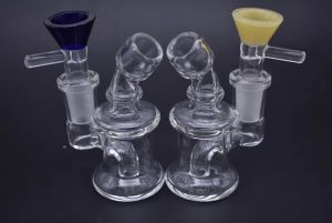 Nano Rig Mini Glass Bong Oil Rig Dabs Small Water Pipes Rig Fab Egg Glass Bongs Recycler Pyrex Water Bongs With14mm Bowl 1pcs