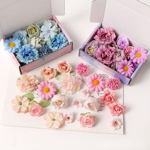 Dekorative Blumen 20 Teile/los mischte Kunstseide Rose Gefälschte Blume für Wohnkultur Hochzeitsdekoration DIY Handwerk Girlande Geschenk Zubehör