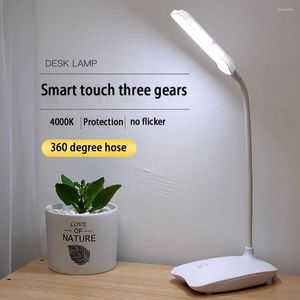 Lâmpadas de mesa LED escritório/lâmpada de mesa de leitura Três marchas 5w carregamento USB Reading Light Smart Olhos Proteção sem vídeo Flash