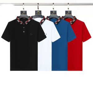 Herren T -Shirts Kurzarm Kurzarm Mehrfachfarbe Sticketikett Hommes Classic Business Casual Top Tee Baumwolle atmungsaktive Polos
