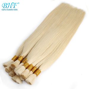 Masse di capelli BHF 100% capelli intrecciati umani Bulk fatti a macchina dritti India massa di capelli lunghezza lunga 100 g capelli biondi naturali 230518