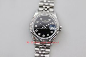 10 Style Nowe Fabryki TWS Watch 279174 28 mm Black Diamond Tarf Sapphire ETA NH05 Automatyczne mechaniczne zegarki dla kobiet na rękę 18k białe złoto
