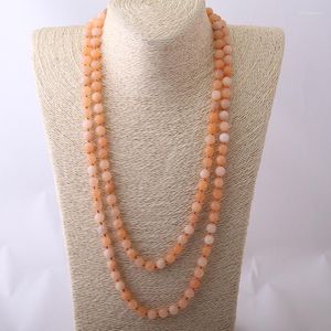 Chains Fashion Bohemian Jewelry Long Knotted Halsband Summer Color Stone Necklace