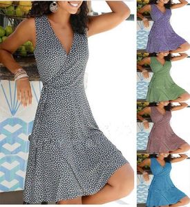 Lässige Kleider Damen Geometrisches Muster Kleid Weste Pullover V-Ausschnitt Kleid Casual Street Style Kleid Vintage Kleid Damen Sommerkleid Damen 230505
