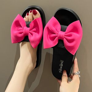 Slippers Bow Fashion S Women Shot Shoes of Women Sweet Style Sandals fofos macios e confortáveis femmes calçados de verão F Satipul