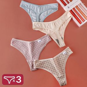 Kvinnors trosor 3st/mycket sexiga kvinnor v midja set underkläder sömlösa vågpunkt thongs bekväma underbyxor kvinnlig sportsträng tanga