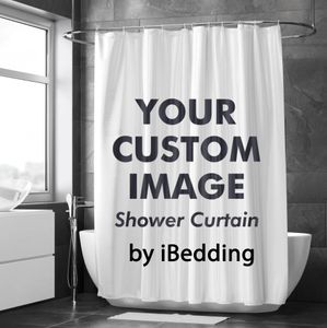 Shower Curtains iBedding Custom Shower Curtain Bathroom Waterproof Curtains Customized Po Polyester Bath Decor With Hooks POD Drop 230504