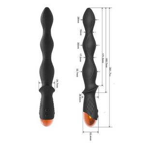 Sex Toy Massager Vouloiru---electric Toys Prostate Anal Beads Vibrator Gay Long Vibrating Plug Butt for Men Women