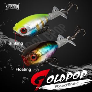 Baits Wobbler Kingdom GOLDPOP Fishing 35mm 5 5g 9g Schwimmend Sinking Pencil Popper Hard Bait Soft Rotating Tail Topwater Wobbler 230505