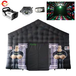 Outdoor Activities Big Mobile Portable Night Club Tent Party Pavilion for Backyard Events Large Black Inflatable Cube Wedding Tent Square Gazebo Event Room