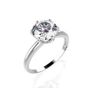 Pierścienie klastra marka sześć 925 srebro srebro 2ct sona diamentowy pierścionek wieczny zaręczyny ślubne dla kobiet biżuterii prezent biżuterii