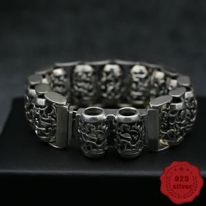 50060 Hip Hop S925 Bracciale in argento sterling Stile punk Personalizzato Gioventù dominante Croce Fiore Lettera cava Gioielli Coppia Accessori popolari