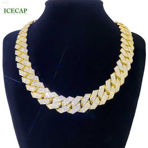 Costom16mm 10k Gold Cuban Link Chain Full Iced Out Vvs Moissanite Diamond Pass Diamond Tester Hiphop Men's Miami Cuban Necklace