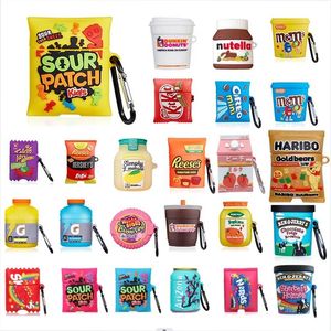 Cartoon Sour Candy Food Drink Potato Chips Silikonfodral för AirPods 1 2 3 Pro Pro2 Case Wireless Headset Bluetooth