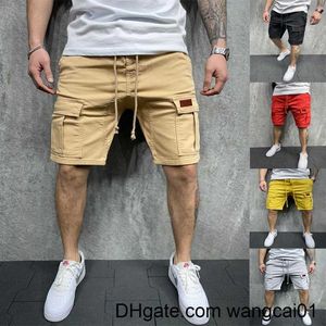 wangcai01 herr shorts mäns casual shorts 2023 mäns sommarlast shorts lösa multi-pocket sömmar midja dragskot rak fat