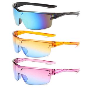 Açık Gözlük Gradyan Bisiklet Gözlükleri Temiz Güneş Gözlüğü Erkek Kadın Güneş Gözlüğü Bisiklet Lensleri UV400 Bisiklet için Şık Şeffaf Spor Gözlükleri P230505