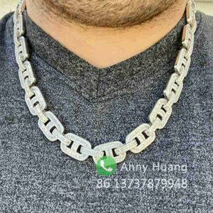 2023 Bling Cz Miami Cuban Link Choker Naszyjnik Hip Hop Women Mężczyźni luksus vvs moissanite kubańska biżuteria srebrna