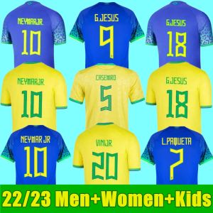 2022 كرة القدم القمصان Camiseta de Futbol Paqueta Brazils Neres Coutinho Football Shirt يسوع Marcelo Casemiro Brasil 22 23