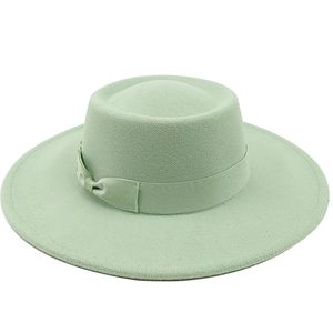 Ampla borda chapéus balde preço atacado chapéu fedora inverno circular côncavo convexo superfície plana top moda homens e mulheres sentiu jazz 230504