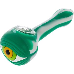 Tubi in silicone rimovibili portatili colorati Vetro stile EYE Nineholes Filtro a foro singolo Ciotola Portasigarette per tabacco alle erbe secche Narghilè Pipa ad acqua Bong Fumatori DHL