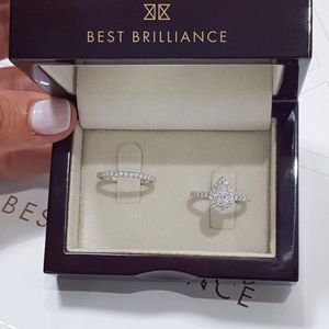 Wedding Rings Simple Water Drop Zircon Engagement Set for Women with Micro Pave Cute Pear Shaped Female Jewelry Gift 230505
