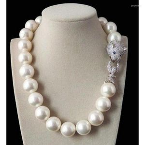 Catene Tremenda grande catena maglione Bella enorme 16mm Genuine White Blue South Sea Shell Pearl Nelace Jewelry WonderfulChains