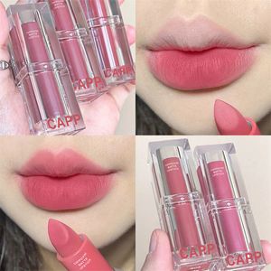 Rossetto opaco alla cannella pesca bianca Oolong Cosmetici Rossetto a lunga durata Impermeabile 12 colori Tazza antiaderente Rossetto Cosmetici